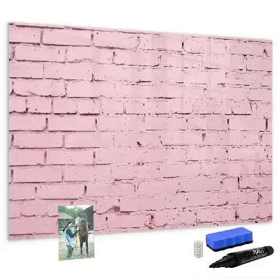 Pizarra magnética de pared con rotulador y diseño de ladrillo
