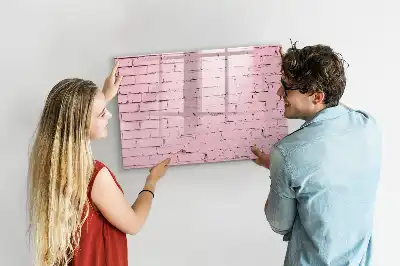 Pizarra magnética de pared con rotulador y diseño de ladrillo