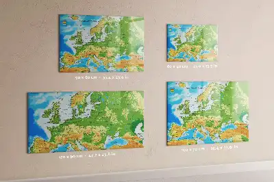 Pizarra de cristal magnética con mapamundi geográfico