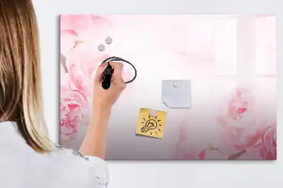 Pizarra magnética de pared con rotulador diseño de flores abiertas