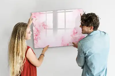 Pizarra magnética de pared con rotulador diseño de flores abiertas