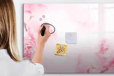 Pizarra magnética de pared con rotulador diseño de flores abiertas