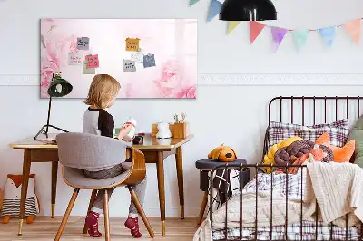 Pizarra magnética de pared con rotulador diseño de flores abiertas