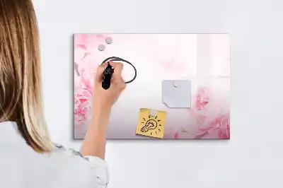 Pizarra magnética de pared con rotulador diseño de flores abiertas