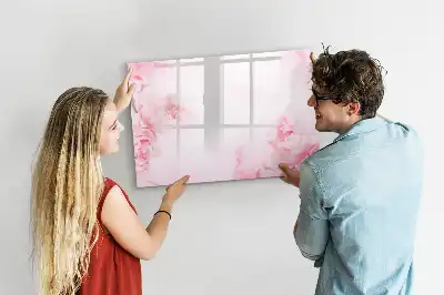 Pizarra magnética de pared con rotulador diseño de flores abiertas