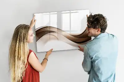 Pizarra borrable de cristal con imanes diseño línea abstracta