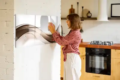 Pizarra borrable de cristal con imanes diseño línea abstracta