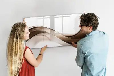 Pizarra borrable de cristal con imanes diseño línea abstracta