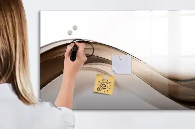 Pizarra borrable de cristal con imanes diseño línea abstracta