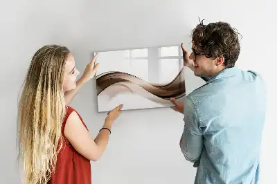 Pizarra borrable de cristal con imanes diseño línea abstracta