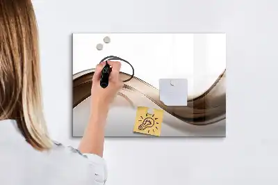 Pizarra borrable de cristal con imanes diseño línea abstracta