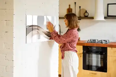 Pizarra borrable de cristal con imanes diseño línea abstracta