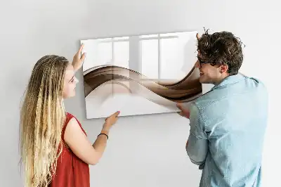 Pizarra borrable de cristal con imanes diseño línea abstracta