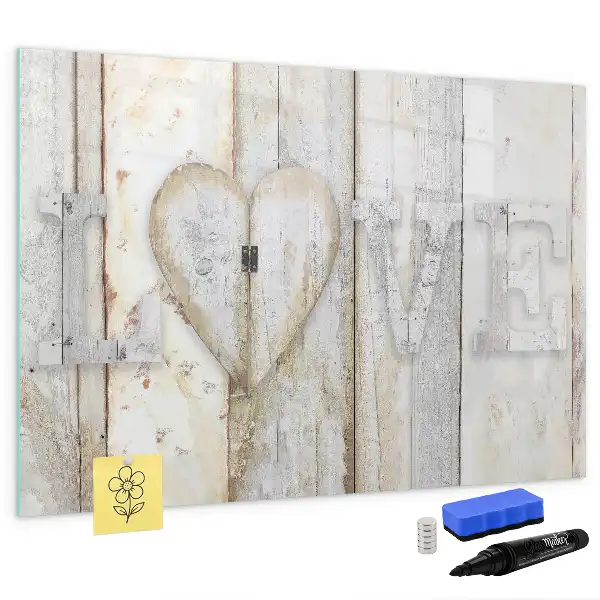 Pizarra magnética de pared con rotulador diseño Texto Amor