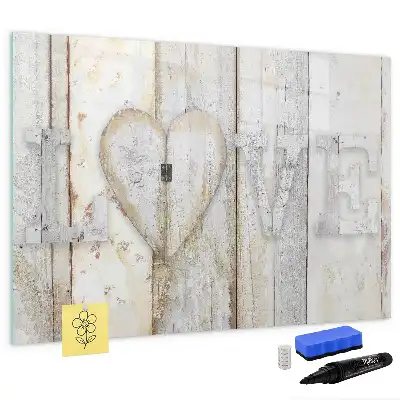 Pizarra magnética de pared con rotulador diseño Texto Amor