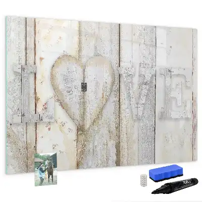 Pizarra magnética de pared con rotulador diseño Texto Amor