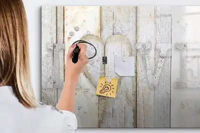 Pizarra magnética de pared con rotulador diseño Texto Amor