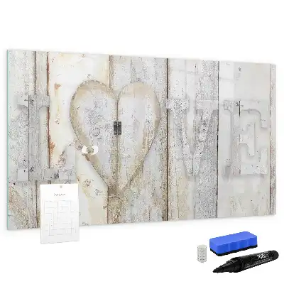 Pizarra magnética de pared con rotulador diseño Texto Amor