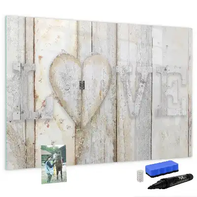 Pizarra magnética de pared con rotulador diseño Texto Amor