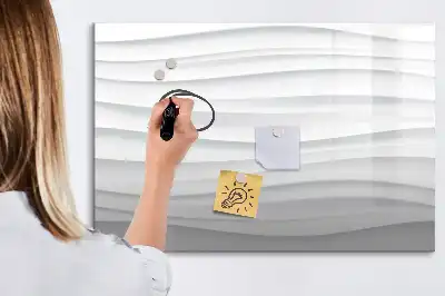 Pizarra borrable de cristal con imanes con diseño de textura de olas