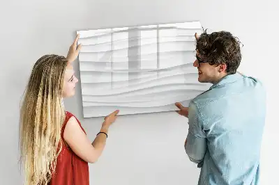 Pizarra borrable de cristal con imanes con diseño de textura de olas