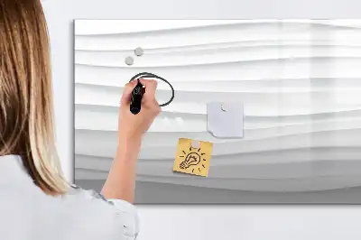 Pizarra borrable de cristal con imanes con diseño de textura de olas