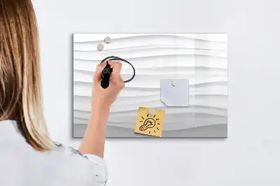 Pizarra borrable de cristal con imanes con diseño de textura de olas