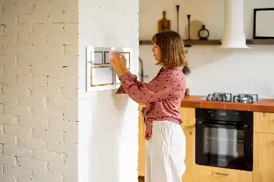 Pizarra magnética de pared con rotulador con marco dorado