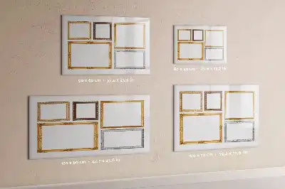 Pizarra magnética de pared con rotulador con marco dorado
