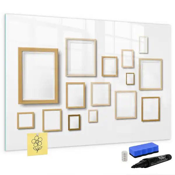 Pizarra magnética de pared con marco de madera y rotulador