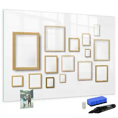 Pizarra magnética de pared con marco de madera y rotulador