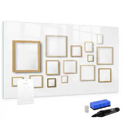Pizarra magnética de pared con marco de madera y rotulador
