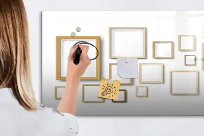 Pizarra magnética de pared con marco de madera y rotulador