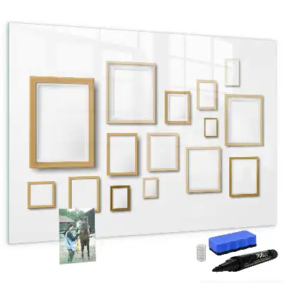 Pizarra magnética de pared con marco de madera y rotulador