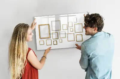Pizarra magnética de pared con marco de madera y rotulador