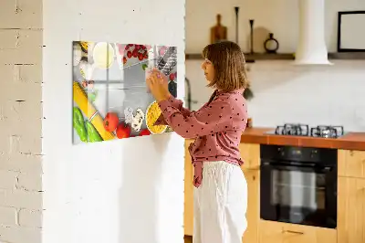 Pizarra magnética de pared con rotulador para ingredientes