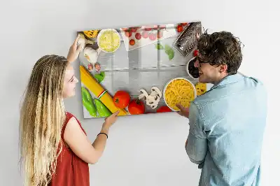 Pizarra magnética de pared con rotulador para ingredientes
