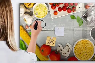 Pizarra magnética de pared con rotulador para ingredientes