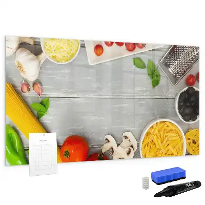 Pizarra magnética de pared con rotulador para ingredientes