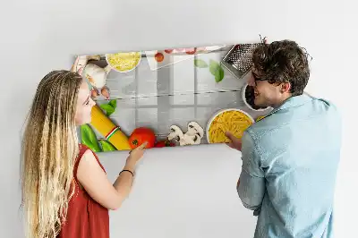 Pizarra magnética de pared con rotulador para ingredientes