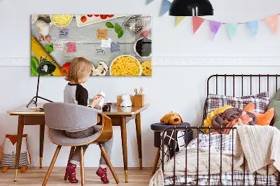 Pizarra magnética de pared con rotulador para ingredientes