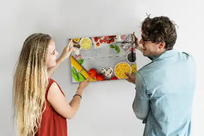 Pizarra magnética de pared con rotulador para ingredientes