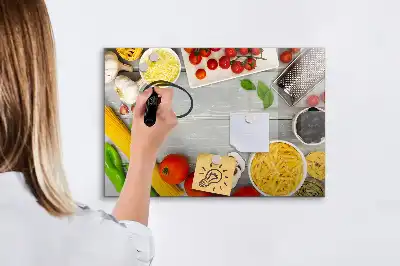 Pizarra magnética de pared con rotulador para ingredientes