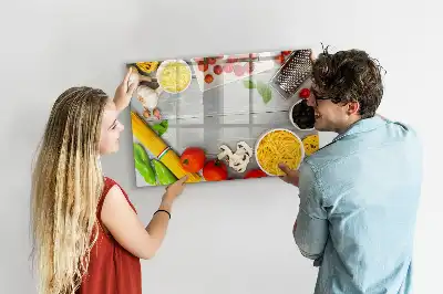 Pizarra magnética de pared con rotulador para ingredientes