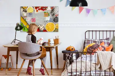 Pizarra magnética de pared con rotulador para ingredientes
