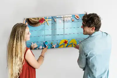 Pizarra borrable de cristal con imanes accesorios de playa