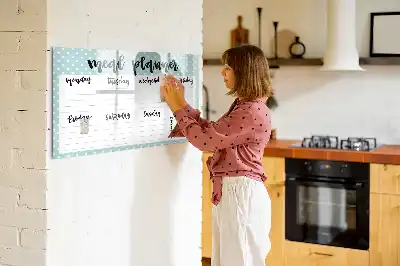 Planificador de comidas pizarra magnética de pared con rotulador