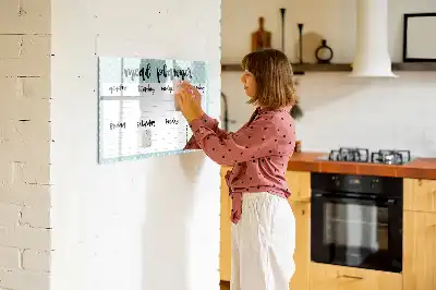 Planificador de comidas pizarra magnética de pared con rotulador