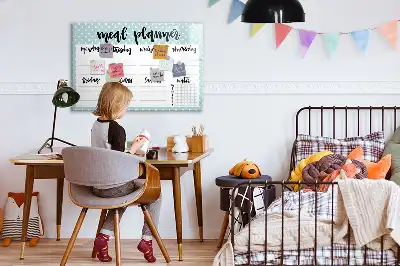 Planificador de comidas pizarra magnética de pared con rotulador