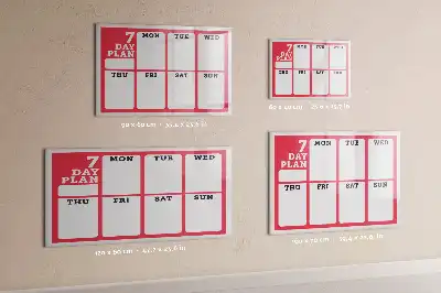 Pizarra magnética de pared con rotulador y planificador semanal